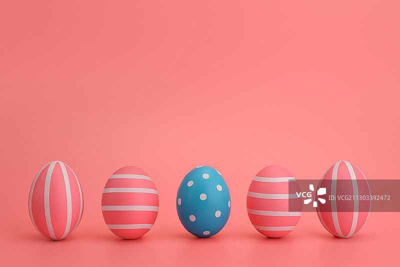 特写的复活节彩蛋对粉红色的背景图片素材