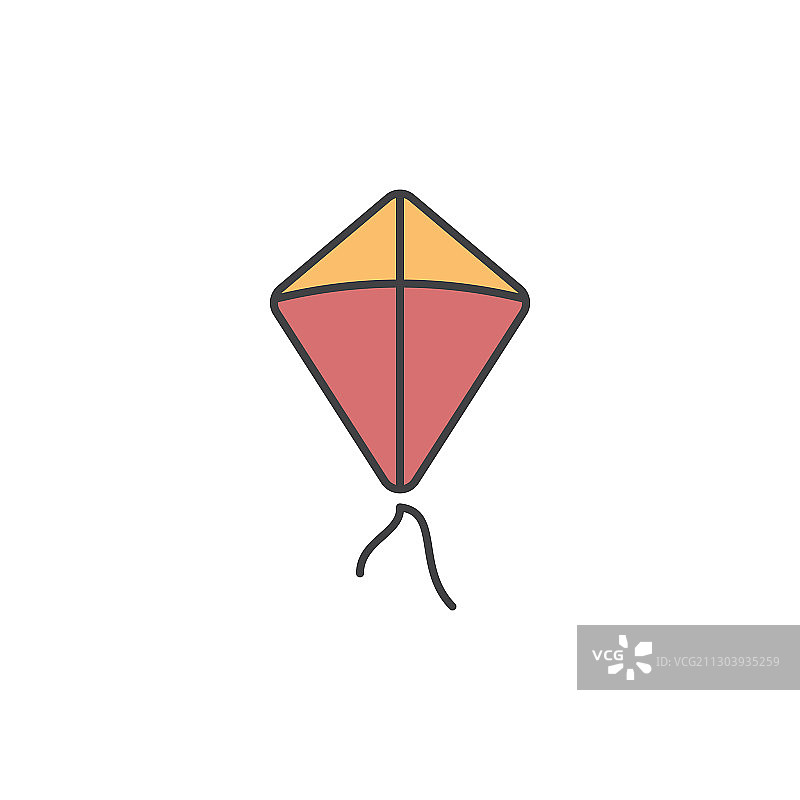 风筝图标符号孤立在白色背景图片素材