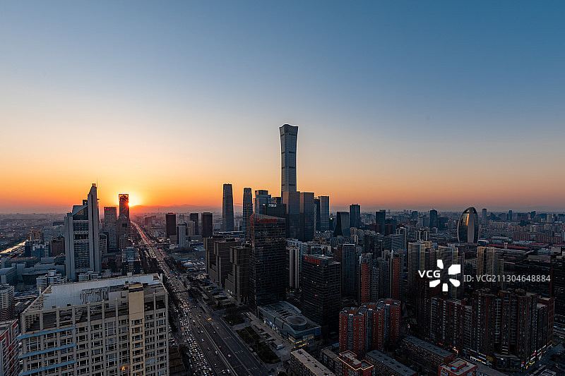 北京现代建筑群，国贸繁华地段。图片素材