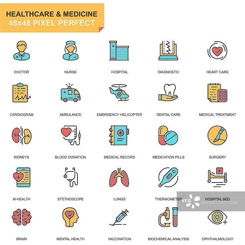 医疗保健和医药图标设置图片素材