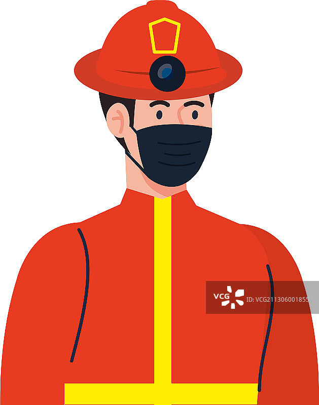 戴面具的男消防员图片素材