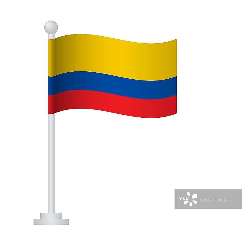 哥伦比亚国旗哥伦比亚国旗杆上图片素材