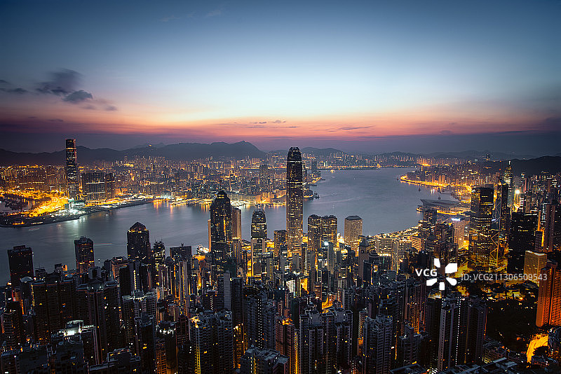 香港太平山的日出图片素材