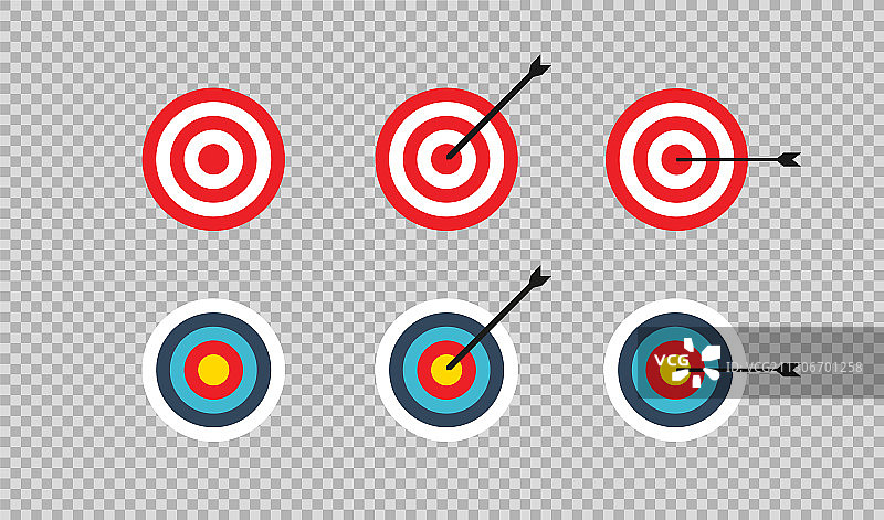 目标和箭头图标在平面业务团队图片素材