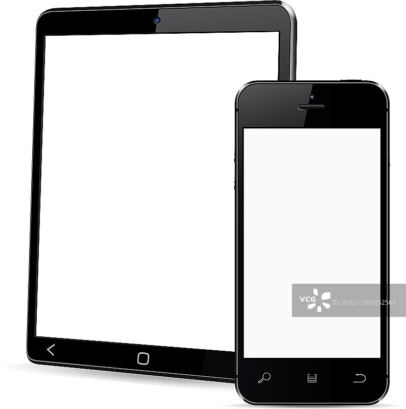 现代设备模拟的空白屏幕平板电脑图片素材