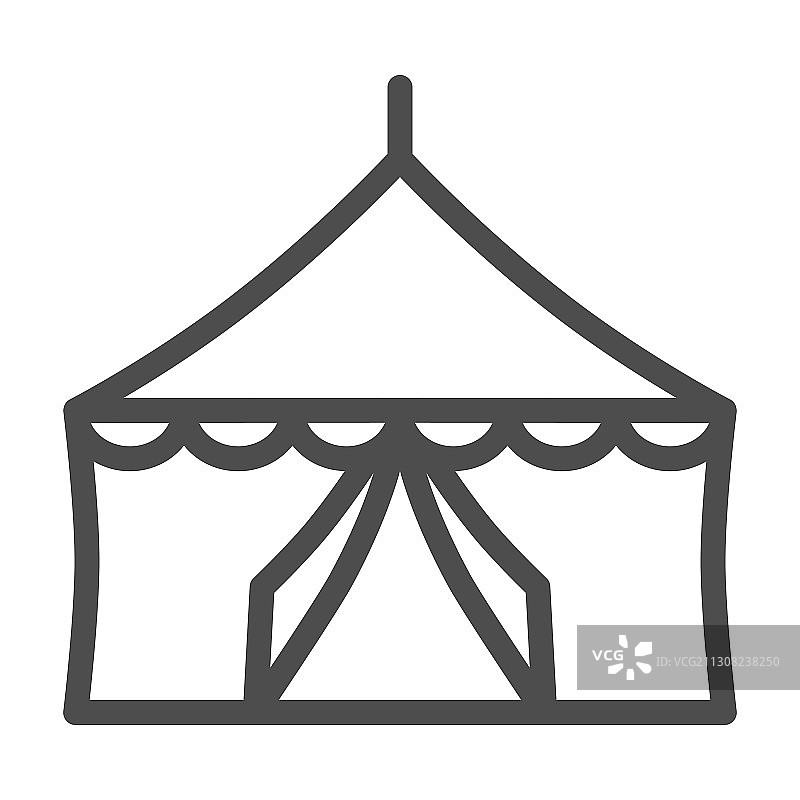 帐篷线图标节日概念马戏团帐篷标志图片素材