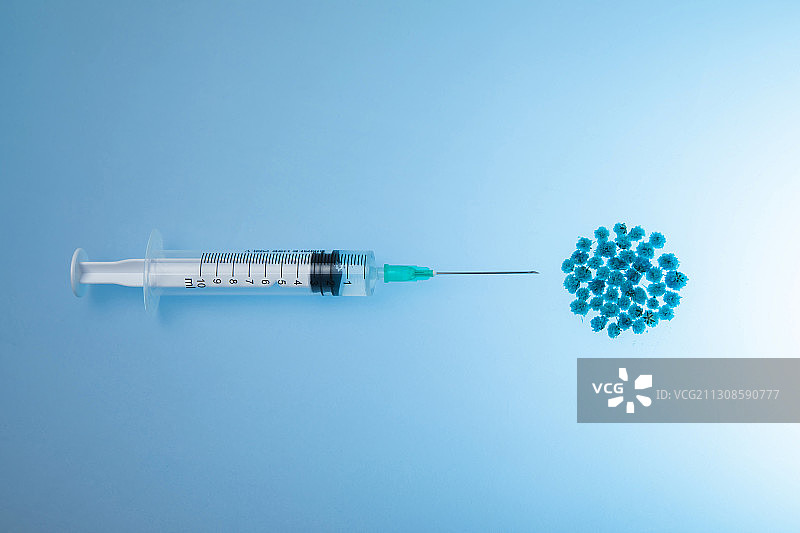 疫苗战胜病毒概念图片素材