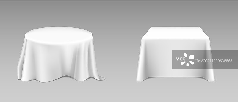 桌子上逼真的白色桌布图片素材