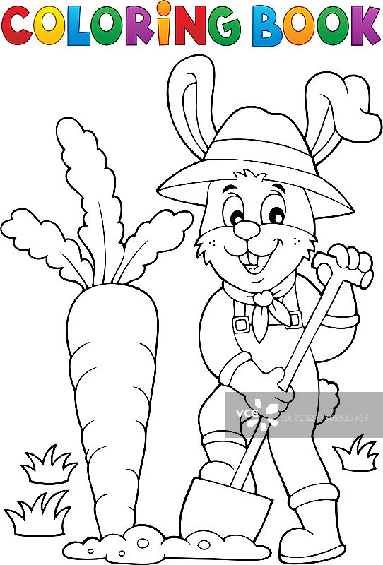 涂色书兔子园丁主题1图片素材