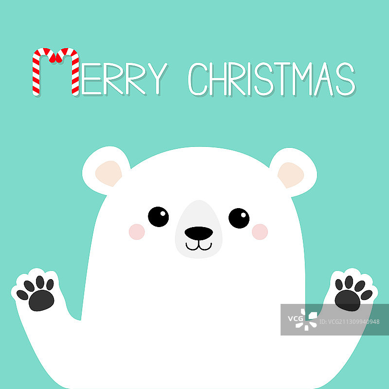 牵着白熊的手圣诞快乐图片素材
