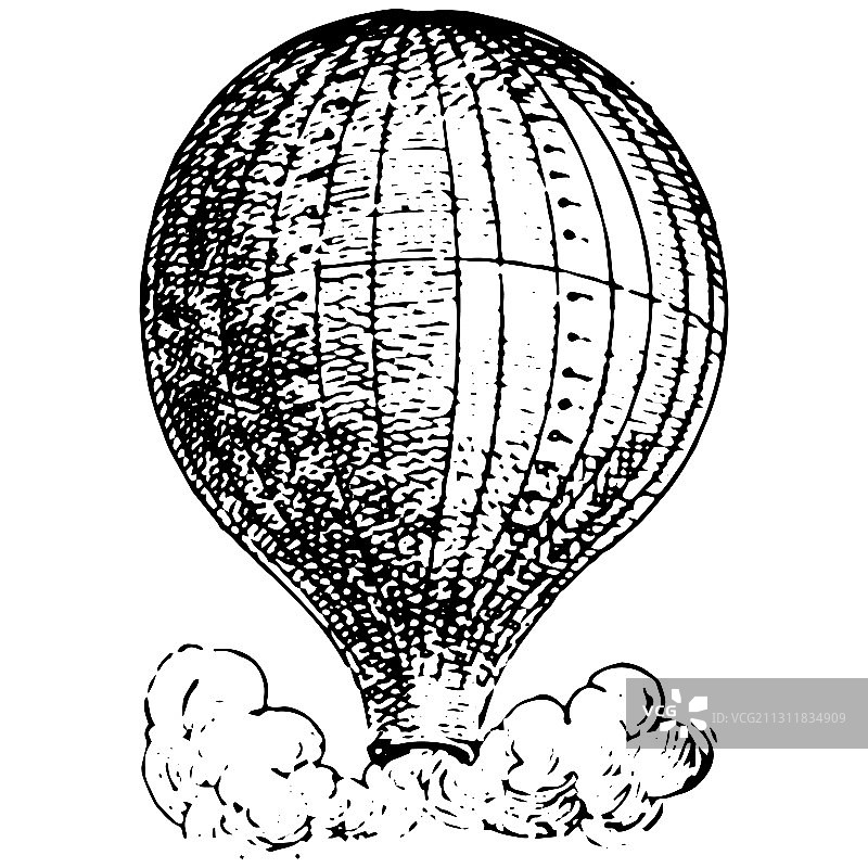 复古的雕刻一个热气球图片素材