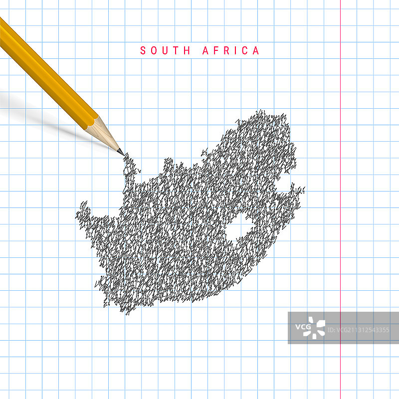 南非的草图，潦草的地图图片素材