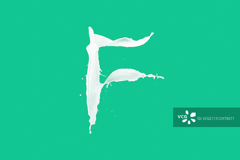 运动的牛奶符号字母F图片素材