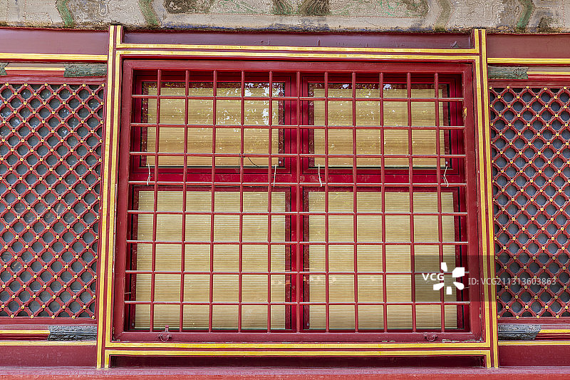 北京故宫西六宫之永寿宫方格窗户图片素材