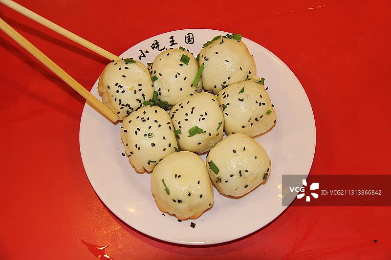 上海城隍庙小吃生煎包图片素材