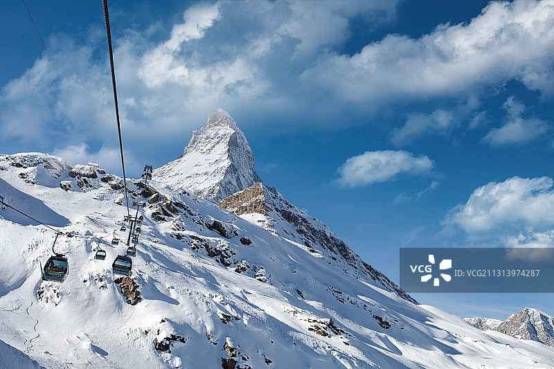 瑞士马特洪峰登顶缆车图片素材