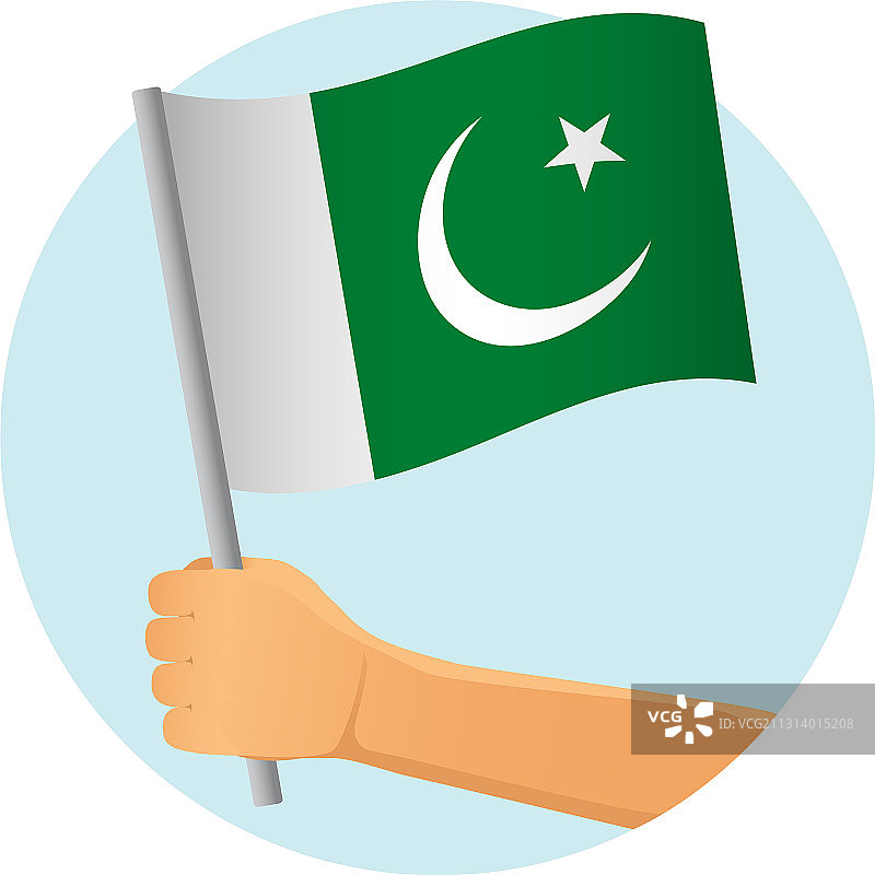 巴基斯坦国旗在手图片素材