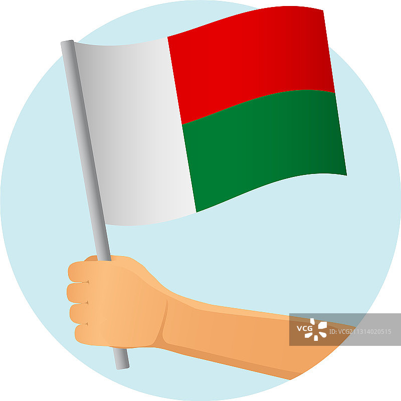 马达加斯加国旗在手图片素材