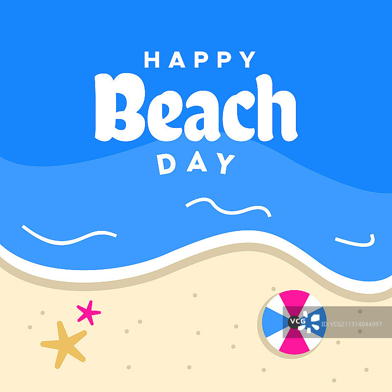 快乐海滩日设计庆祝时刻图片素材