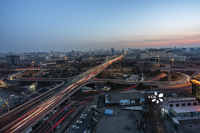 北京的桥新兴桥夜色图片素材