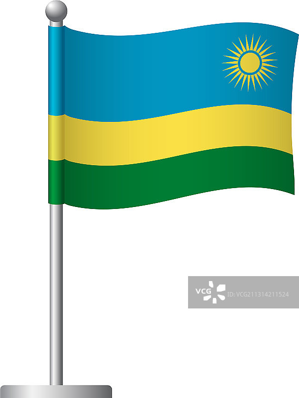 卢旺达国旗上的极点图标图片素材