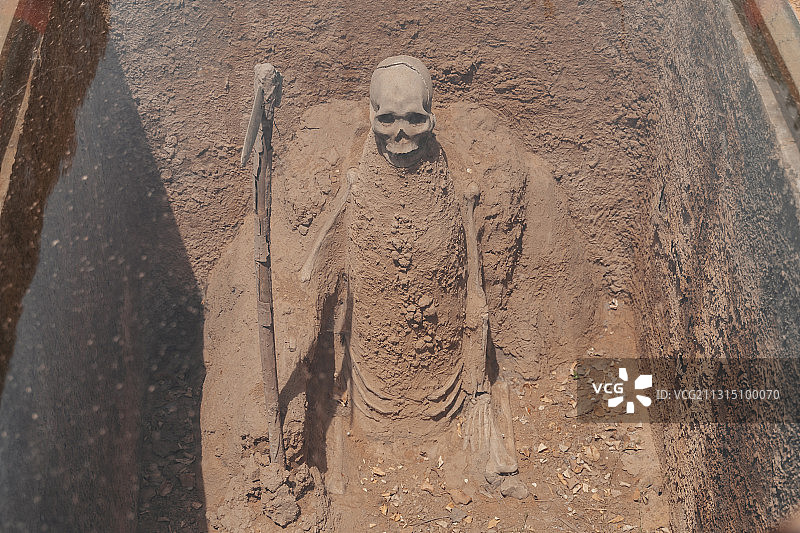 河南安阳殷墟内的墓葬遗址图片素材