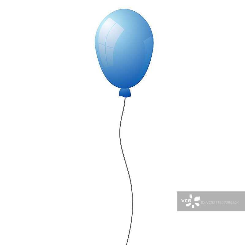 蓝色的氦气球隔离在透明的表面图片素材