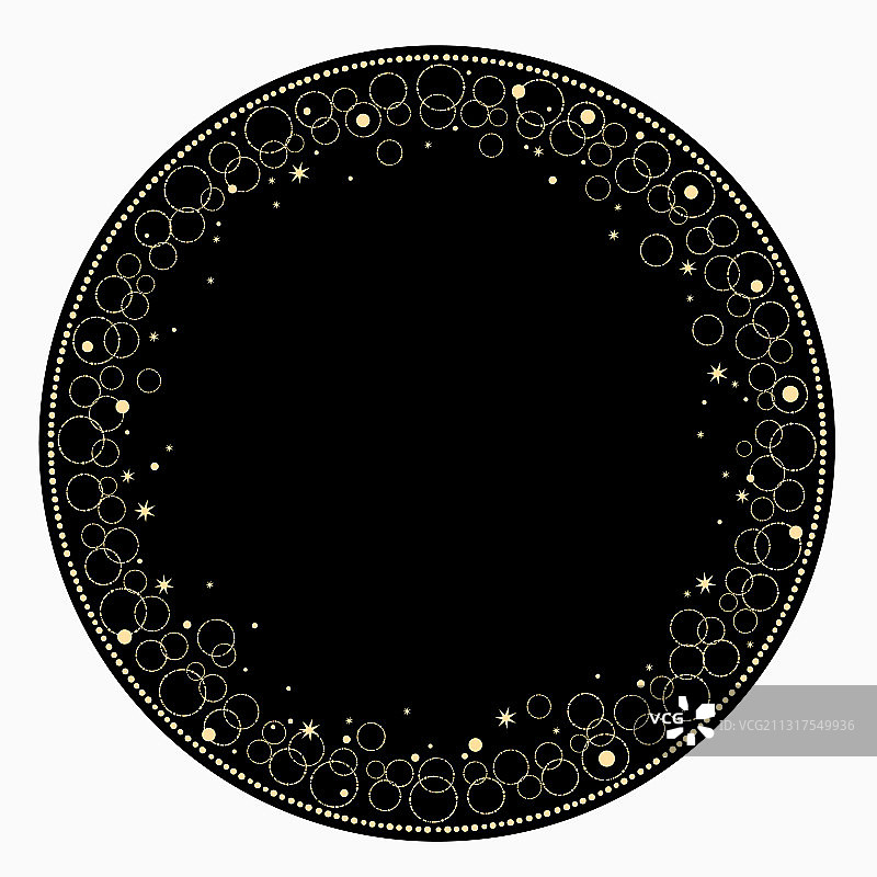 圆形装饰金元素和星星图片素材