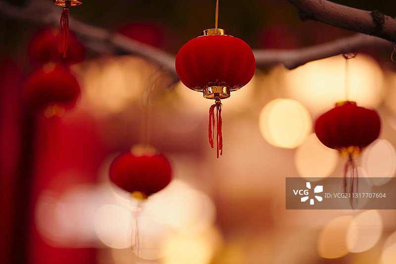 中国春节红灯笼喜庆装饰图片素材