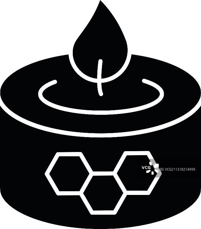 蜂蜡蜡烛黑色象形图标图片素材