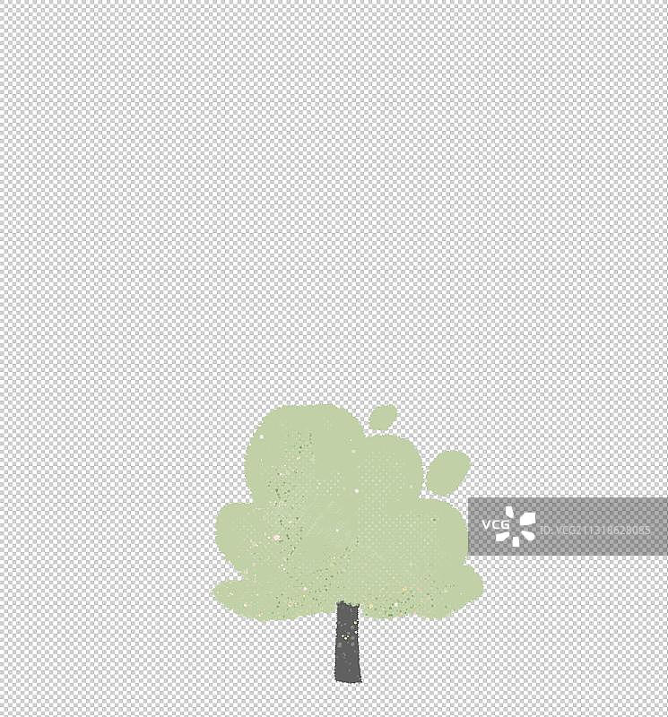 春天植树科普树种植物元素装饰卡通平面绿色小灌木树图片素材