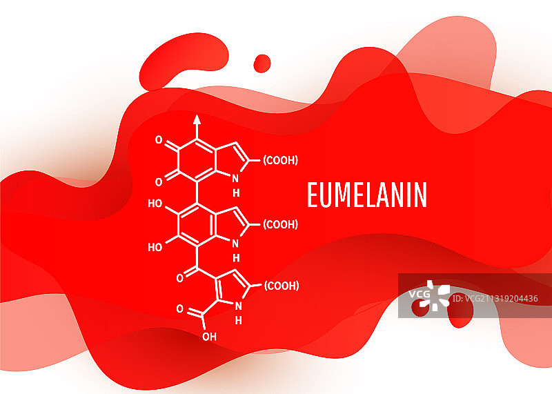 真黑素的化学分子结构具有红色图片素材