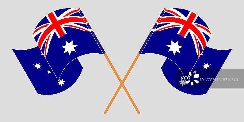 交叉和挥舞的旗帜澳大利亚图片素材