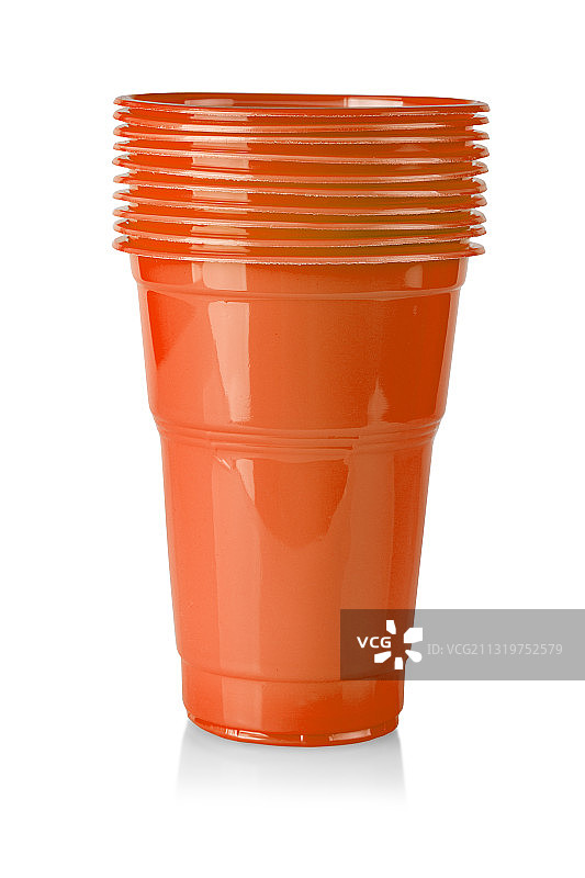 特写的橙色桶对白色的背景图片素材