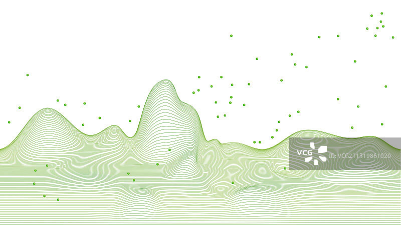 绿色抽象线条山脉矢量条纹图片素材