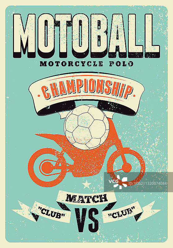 摩托车锦标赛复古垃圾海报图片素材