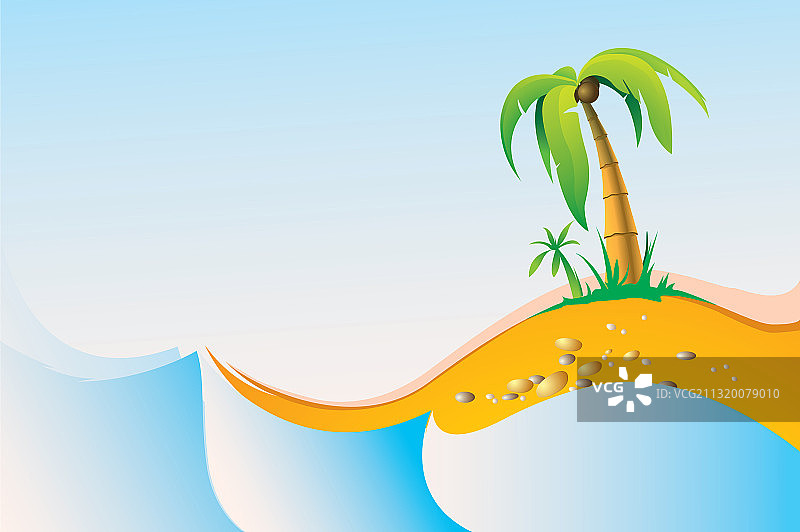 海滩上有热带棕榈树图片素材