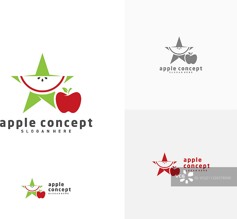 星苹果标志设计模板水果苹果图标图片素材