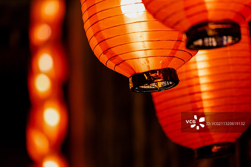 锦里红灯笼 中国元素 中国传统文化 春节 喜庆 过年 元宵节图片素材