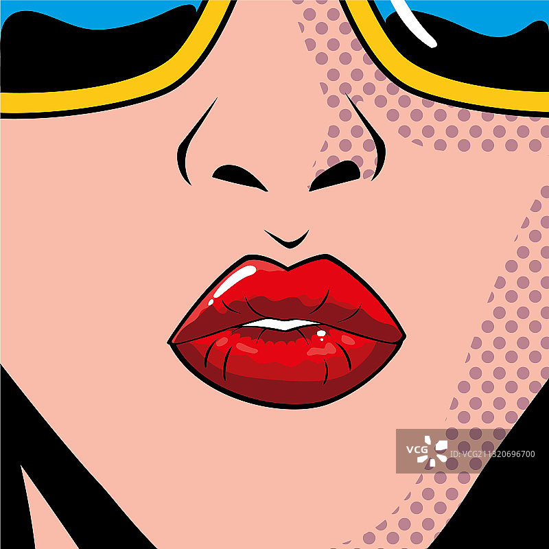 性感女人的嘴唇流行艺术风格图片素材