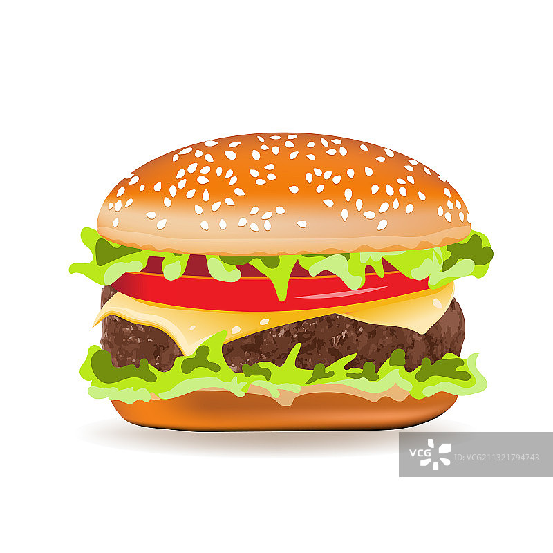 一个汉堡孤立在一个白色背景eps 10图片素材