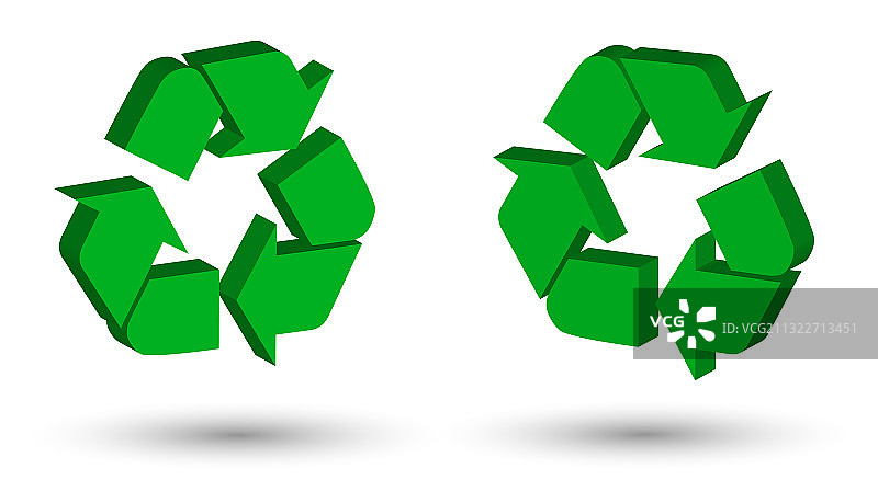 3d箭头标志表示回收使用过的原材料图片素材