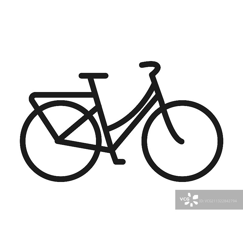 自行车图标与线和黑色的颜色图片素材