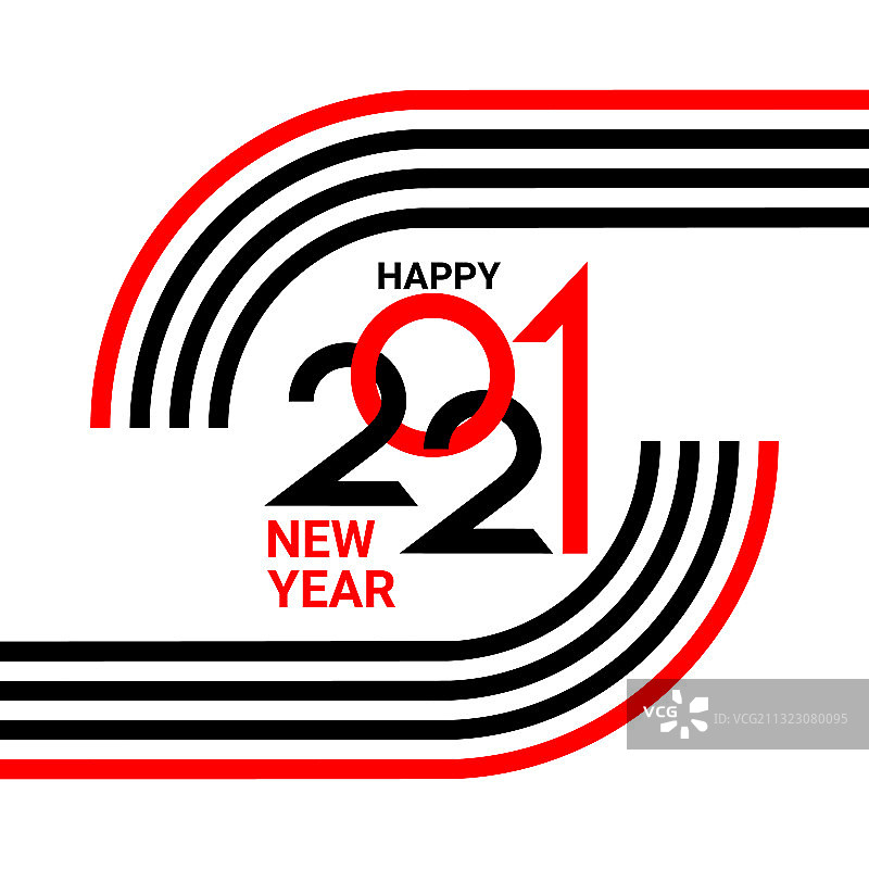 扁平图标新年快乐2021年数字图片素材