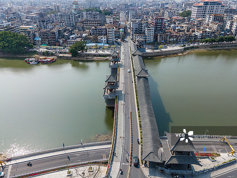 航拍广州增城区东门桥建筑风光图片素材