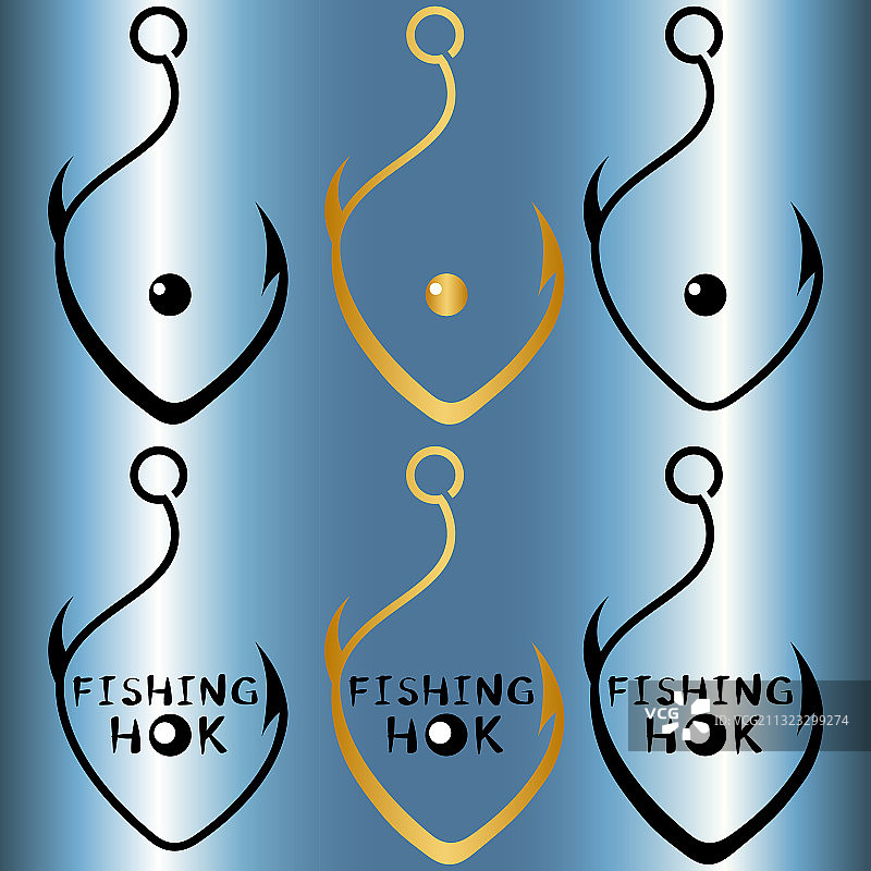 设置创意标志鱼钩形状a图片素材