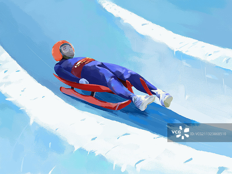 滑雪运动比赛项目 无舵雪橇图片素材