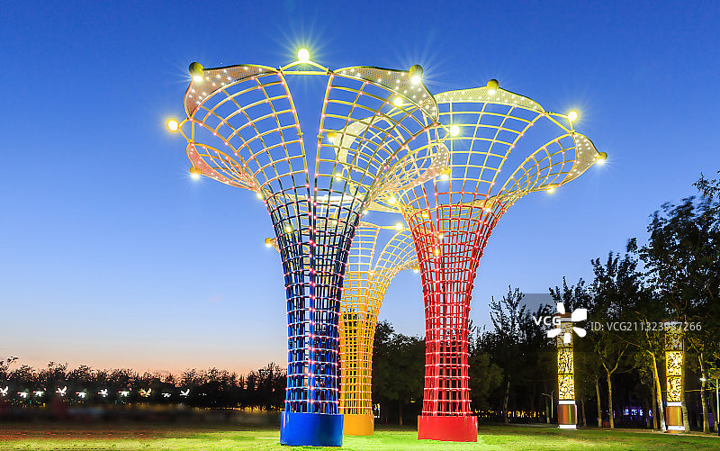 北京国际露营公园亮化工程灯光秀图片素材