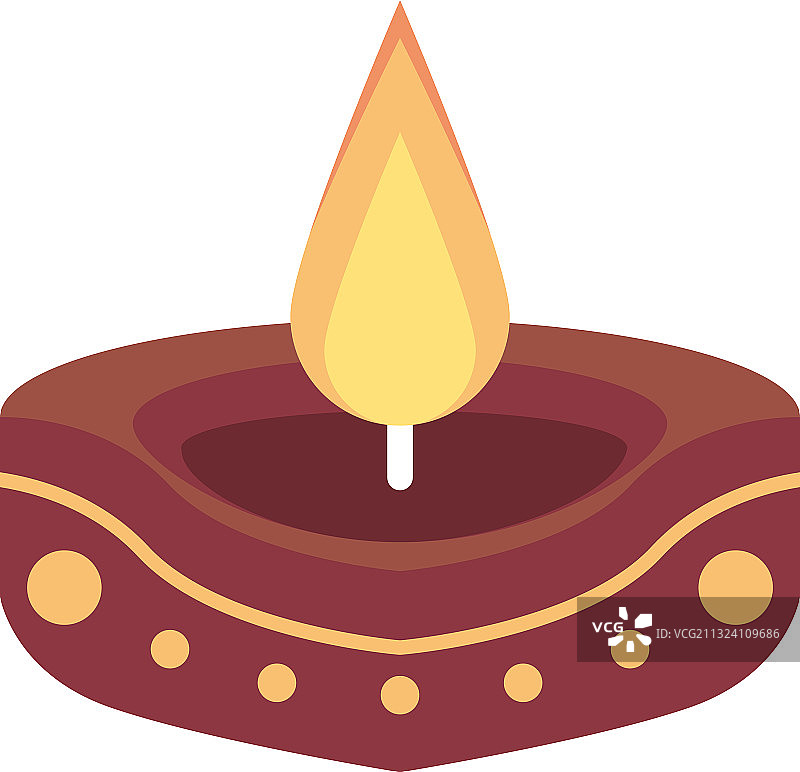 印度教蜡烛孤立的图标图片素材