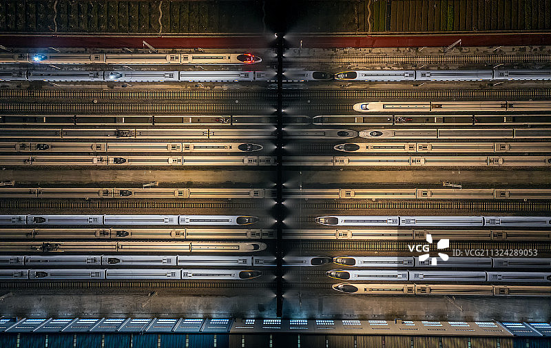 航拍南京南站高铁图片素材